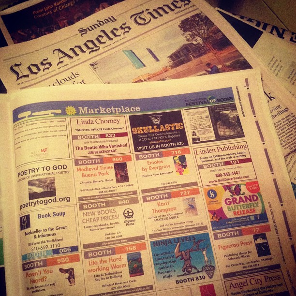 Our  ad is in the  today! Over 100k people will be there at the country's largest book festival. Hope you'll be there too and come visit us at Booth 830! http://events.latimes.com/festivalofbooks